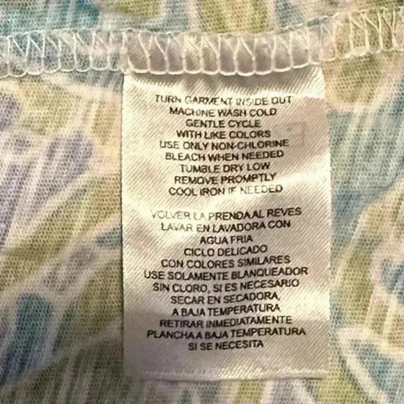 Caribbean Joe Women Turquoise Aquamarine Print Cotton 3/4 Sleeve Mini Dress Sz S - Picture 6 of 11